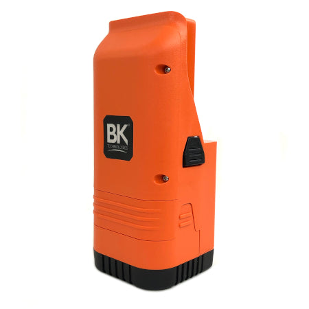 Orange clamshell for BKR500) radios. This clamshell battery holds AA batteries so that you can use your radio when you can not access a charger or power source