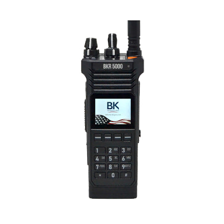 BK Technologies - BKR5000 - Latest and greatest handheld two-way radio. This NEW, light weight, feature rich, radio can go as long as you do with its extended battery life. The BKR series is waterproof and designed to be BK tough, so it can handle all of the harsh environments you do.