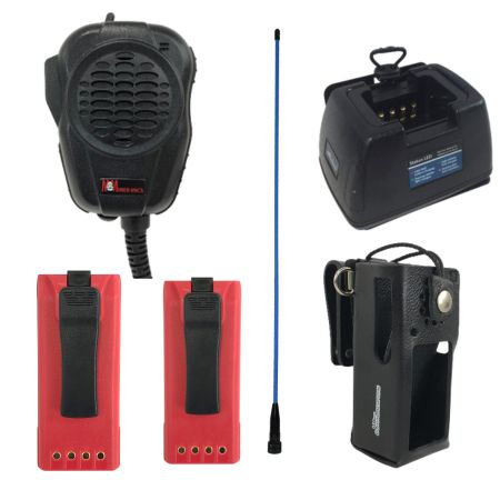 BigBoost ANKNGWPBB18V 18" Whip Antenna BadAss Red 3600 mAh BAKNGRCBA36R.2 Rechargeable Batteries (2) 49er Communications AAKNGSPMMP3E Aqua Miner Mic 49er Communications CAKNG9ROK Leather Holster 49er Communications CHKNGVC9R1BE Vehicle Charger