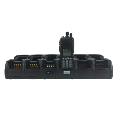 12-Bay Gang Charger for KNG and KNG2 Portable Radios with radio shown