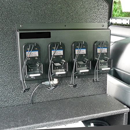 4-Bank Compact Vehicle Charger, Rapid Rate, for BKR5000 Radios installed
