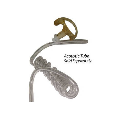 Left Flexible Open Frame Ear Insert for Acoustic Tube Earpieces installed