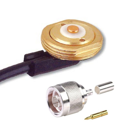 Antenna Mount Permanent, NMO with N-TYPE Male Connector connector visible