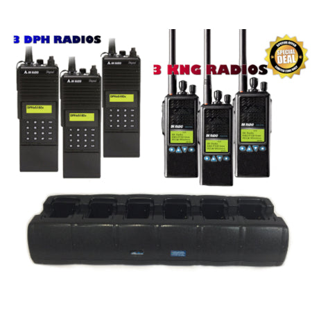 Combo Charger, 6-Bay for 3 DPH and 3 KNG Radios
