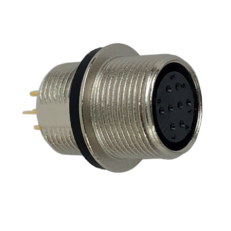 8-Pin Threaded Microphone Connector for BK KNG-M with the connector side visible 