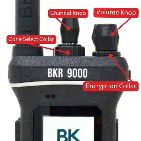 Replacement Volume Knob, Channel Knob and Collar for BKR9000 Radios