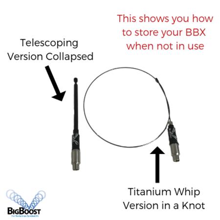 BigBoost Xtreme Flexible 32" Titanium Whip Antenna KNG showing the flexibility